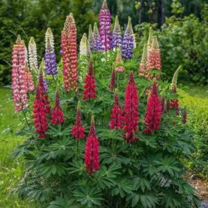 ZEshops 100 Lupine Flower Seeds – Colorful Perennial Blooms for Borders and Pollinator Gardens, Non-GMO and Easy to Grow
