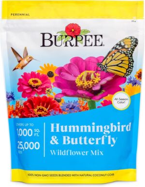 Burpee Wildflower 25,000 Bulk, 1 Bag 18 Varieties of Non-GMO Flower Seeds for Hummingbirds and Butterflies
