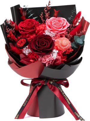 Bessol Flowers for Delivery Preserved Fresh Flower Bouquet Mothers Day Roses Gifts for Mom Birthday Flowers for Women Grandma from Daughter Forever Eternal Rose Gift for Wife Girlfriend Sister